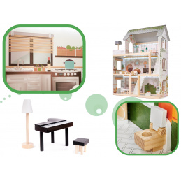 Aga LULILO Dřevěný domeček pro panenky  FLORO LED