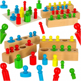Aga Montessori dřevěné válcové závaží Barevné