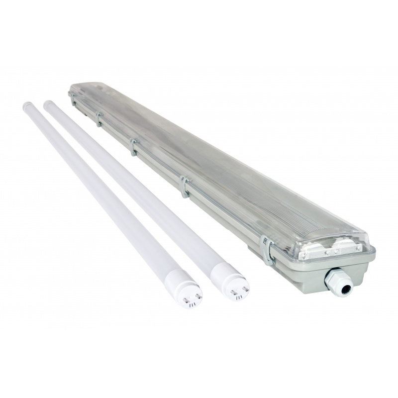 Svítidlo + 2x LED trubice - T8 - 120cm - 18W - teplá bílá - SADA