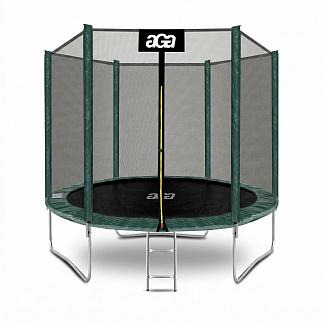 Aga SPORT TOP Trampolína 250 cm Tmavě zelená + ochranná síť + žebřík