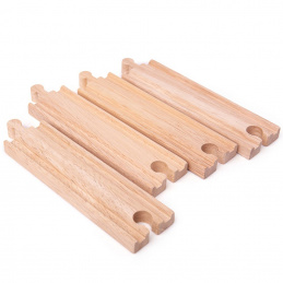 Bigjigs Rail Dlouhé rovné koleje 21 cm 4 ks 2DZ173 - II. JAKOST
