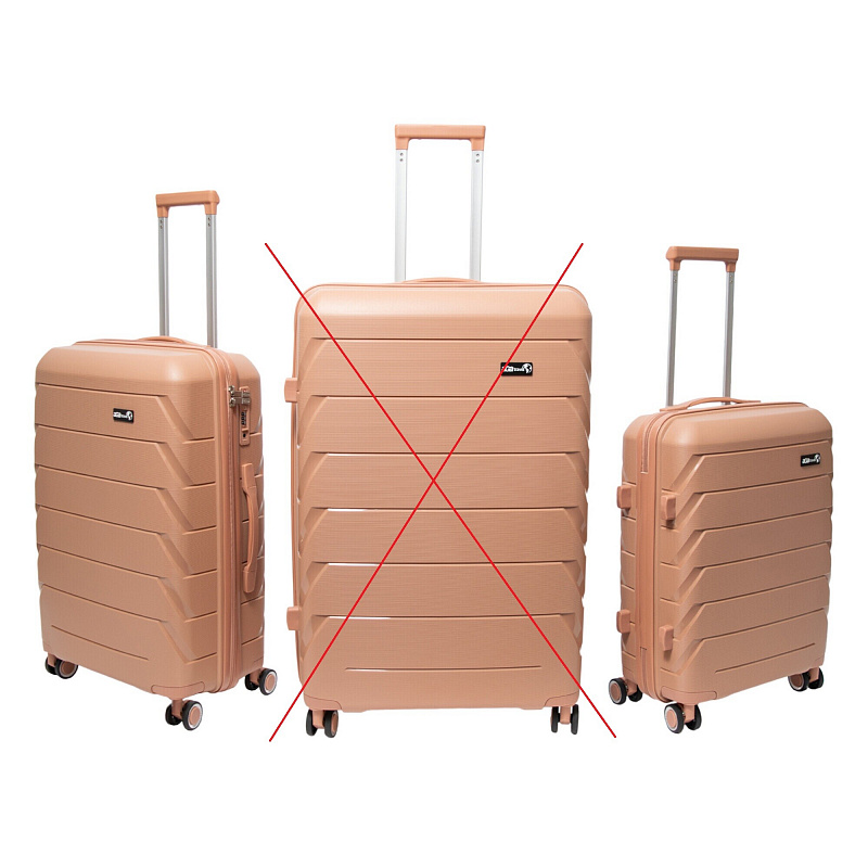 Aga Travel Sada cestovních kufrů Pudrově růžová, vel. M + S, 6CZ017 - II. JAKOST