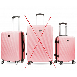 Aga Travel Sada cestovních kufrů, vel. M + S Růžová 6CZ031 - II. JAKOST