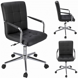 Otočná židle z ekokůže QUATRO - černá