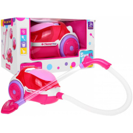 Růžový vysavač pro děti 3+ Světelné efekty Zvuk + funkce šňupání + polystyrenové kuličky