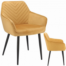 Čalouněná židle NAPOLI z hořčicového veluru