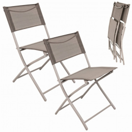 2 x Skládací zahradní židle - béžové