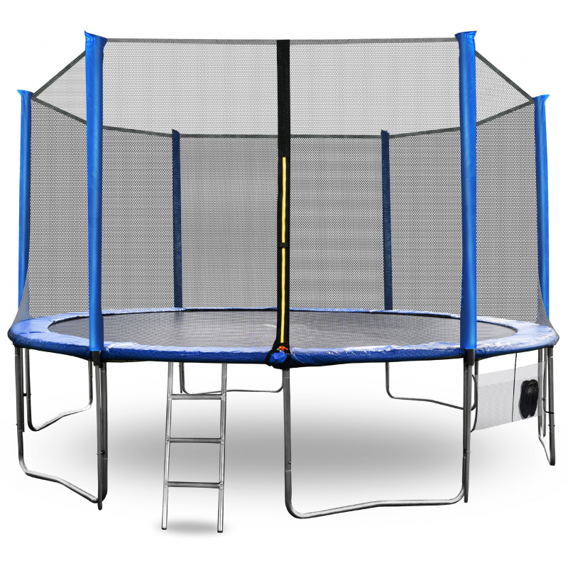 Aga SPORT PRO Trampolína 430 cm Modrá + ochranná síť + žebřík + kapsa na obuv