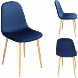 Čalouněná velurová židle VIGO, tmavě modrá