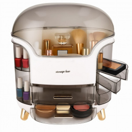 Organizér na kosmetiku kufřík se šuplíky XL - šedý