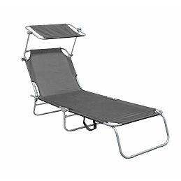 Linder Exclusiv Zahradní lehátko se stříškou Tmavě šedé - 2. JAKOST