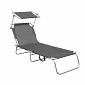 Linder Exclusiv Zahradní lehátko se stříškou Tmavě šedé - 2. JAKOST