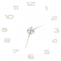 Aga Nástěnné hodiny velké 80-120cm Stříbrné