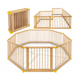 Kiduku Dětská ohrádka 7,2 m Přírodní/Žlutá