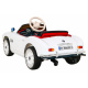 BMW 507 Retro dětské elektrické auto bílé + LED audio + dálkové ovládání + eko kůže + EVA + pomalý start