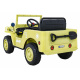 Retro vojenské auto pro děti béžové + pohon 4x4 + dálkové ovládání + 2 nosiče zavazadel + pomalý start + MP3 LED