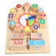 Vzdělávací dřevěná tabule Hodiny pro děti 12m+ Učí se číst čas a počasí