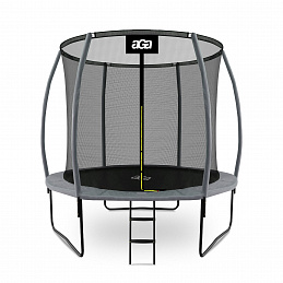 Aga SPORT EXCLUSIVE Trampolína 250 cm Šedá + ochranná síť + žebřík