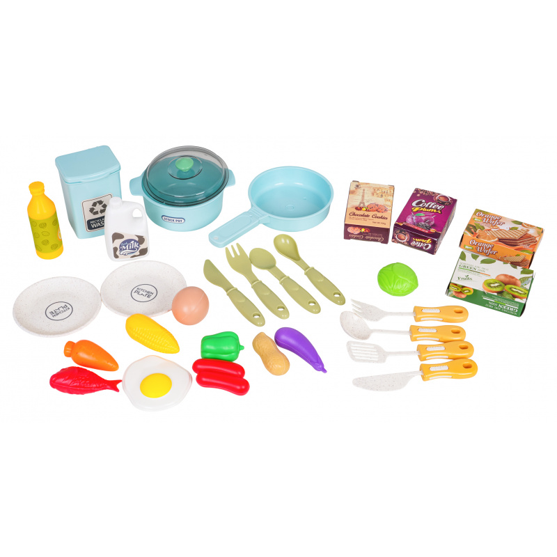 Modrá kuchyňka s funkcí světel a zvuků + příslušenství