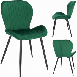 Čalouněná velurová židle VEIRA zelená