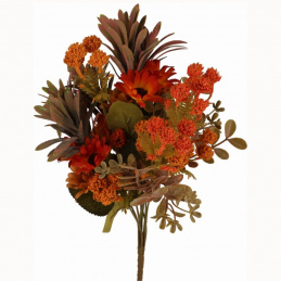 Umělé květiny Podzimní kytice 42 cm výška oranžovo-žlutá JAKO ŽIVÁ