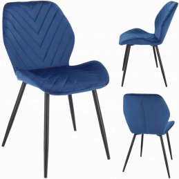 MILARE čalouněné velurové křeslo námořnická modř
