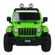 Jeep Wrangler Rubicon baterie pro děti Zelená + Dálkové ovládání + MP3 LED rádio + EVA kola