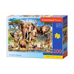 CASTORLAND Puzzle 200 dílků -  Savana Zvířata