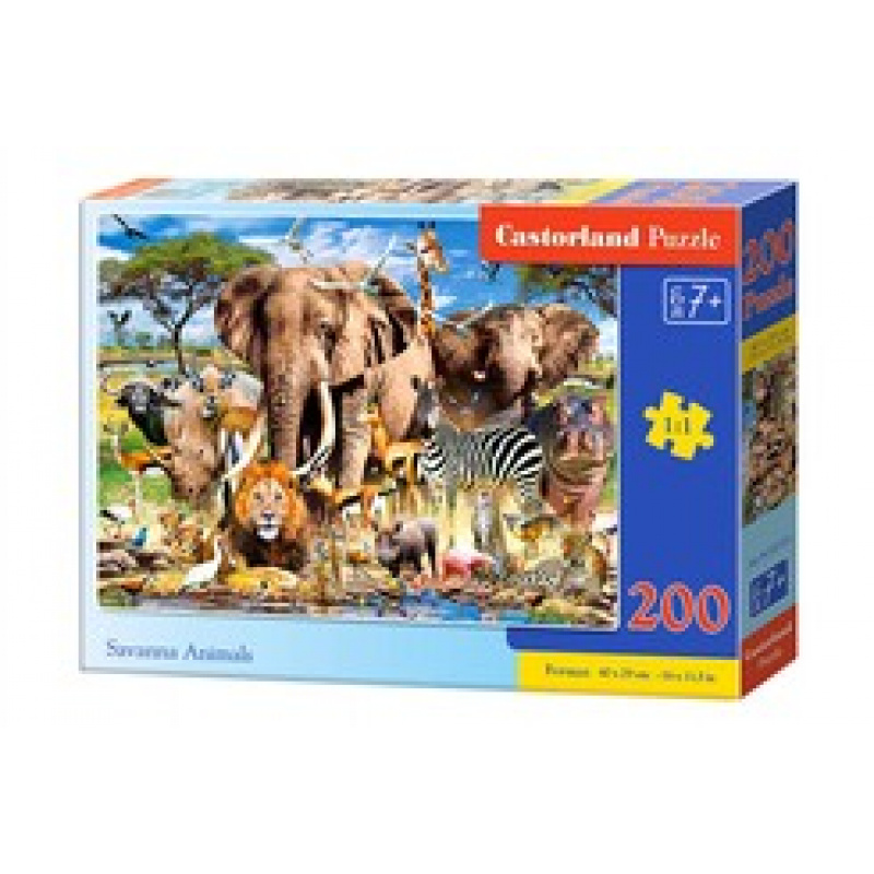 CASTORLAND Puzzle 200 dílků -  Savana Zvířata