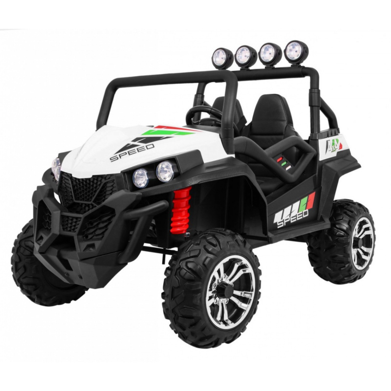 Dětská terénní buggy Grand Lift Bílá + pohon 4x4 + dálkové ovládání + nosič zavazadel + rádio MP3 + LED dioda