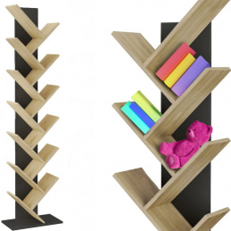 Knihovna černá/dubsonoma 222 cm