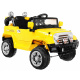 JJ terénní auto na baterie pro děti Žluté + Dálkové ovládání + Úložný prostor + Světla + Audio
