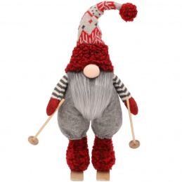 Vánoční skřítek na lyžích - 40 cm