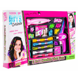 Sada korálků a náramků do vlasů pro děti 5+ Stroje na zaplétání + příslušenství