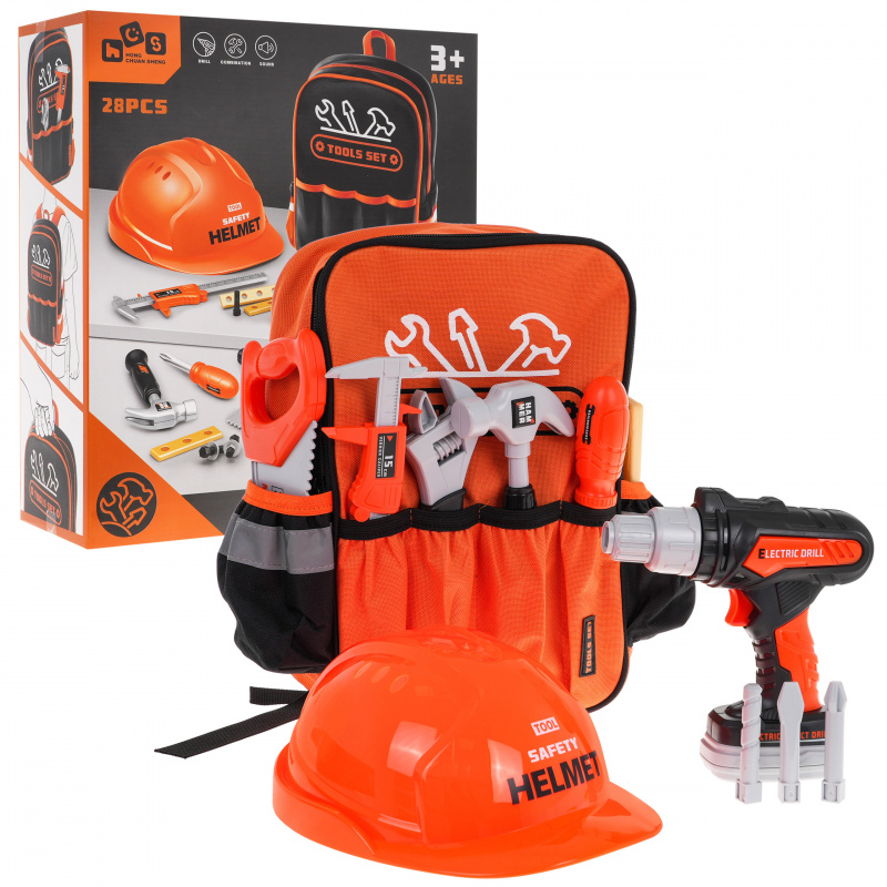Dětská batohová sada nářadí 3+ Interaktivní šroubovák vrtačka + příslušenství 30 el.
