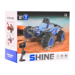 Dálkově ovládané terénní auto SHINE s Wi-Fi kamerou pro děti 6+ 2,4 GHz dálkové ovládání + chytač telefonu + 6 pohárků + světla