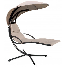 Aga Zahradní závěsné lehátko se stříškou Béžové
