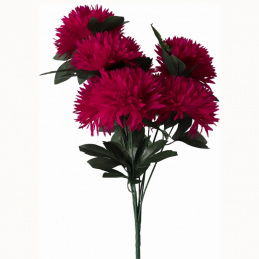 Kytice umělých květin vínové Chryzantémy - 62 cm