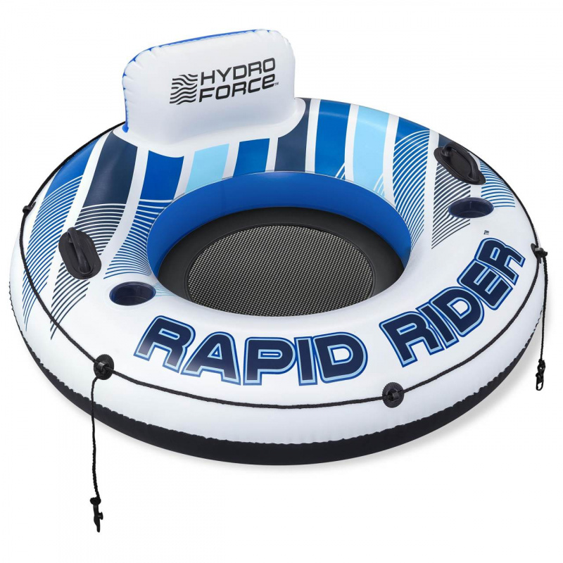 BESTWAY Nafukovací matrace Rapid Rider 135 cm + opěradlo + síťované dno + prostor pro pití + madla