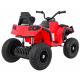 Dětská čtyřkolka na baterie Červená + nafukovací kola + rádio MP3 + pomalý start