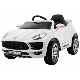 Turbo-S bateriové auto pro děti Bílé + Dálkové ovládání + Pomalý start + EVA kola + Rádio MP3