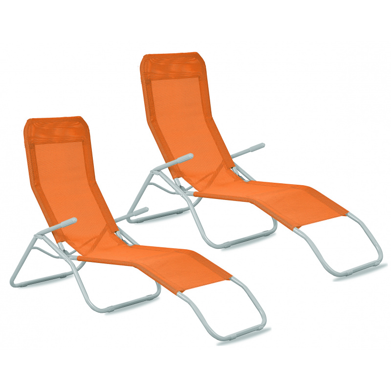 Aga 2x Zahradní lehátko SIESTA Oranžové