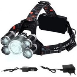 Čelovka LED ZOOM 5 x LED T6 CREE ISO 16144