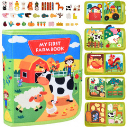 Filcová knížka manipulativní FARMA okénka samolepky na suchý zip ZA6025 univerzální