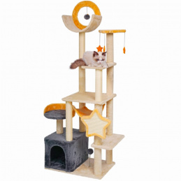 Škrabadlo pro kočku - béžové - s hvězdičkami