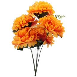 Kytice umělých květin Chryzantémy oranžové - 54 cm