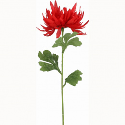 Jeden umělý květ červená chryzantéma - 66 cm