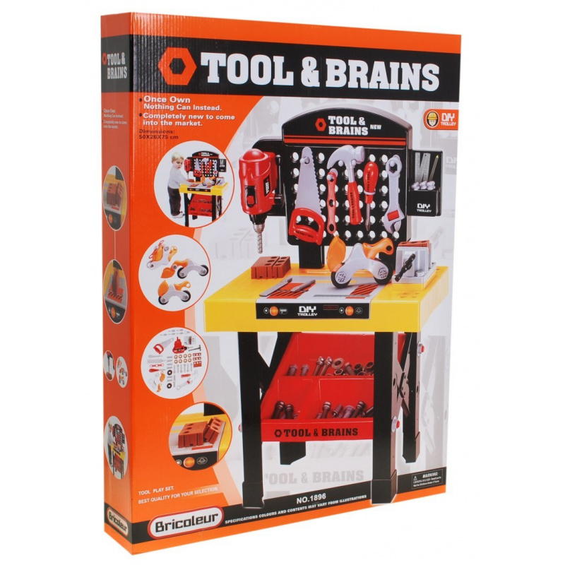 Dílna s nářadím 2 v 1 pro děti 3+ Stavba modelů + příslušenství + nářadí pro malé kutily