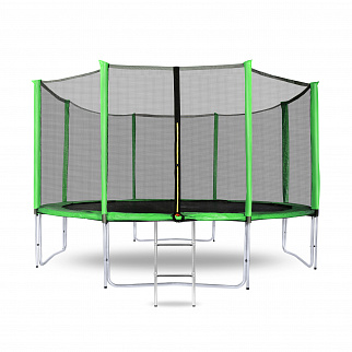 Aga SPORT PRO Trampolína 366 cm Světle zelená + ochranná síť + žebřík