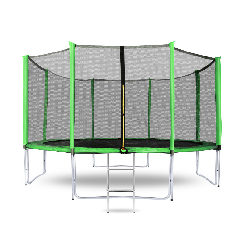 Aga SPORT PRO Trampolína 366 cm Světle zelená + ochranná síť + žebřík
